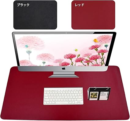 Amazon Co Jp マウスパッド 45cm 90cm テーブルマット 超大 レザーマウスパッド 多機能 デスクマット 革 両面使用可能 防水 事務所 オフィス 家庭用 キーボードパッド ゲーミングマウスパッド デスクパッド ブラック 赤 パソコン 周辺機器