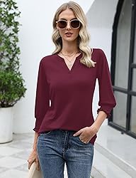 LOMON Women's 2025 Fashion Tops 3/4 Length Sleeve