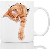 Winston & Bear Adorable Ginger Orange Cat Mug - Funny Ceramic Coffee Mug Gift for Cat Lovers - Perfect Birthday or Christmas, Father's or Mother's Day Gift (11oz)