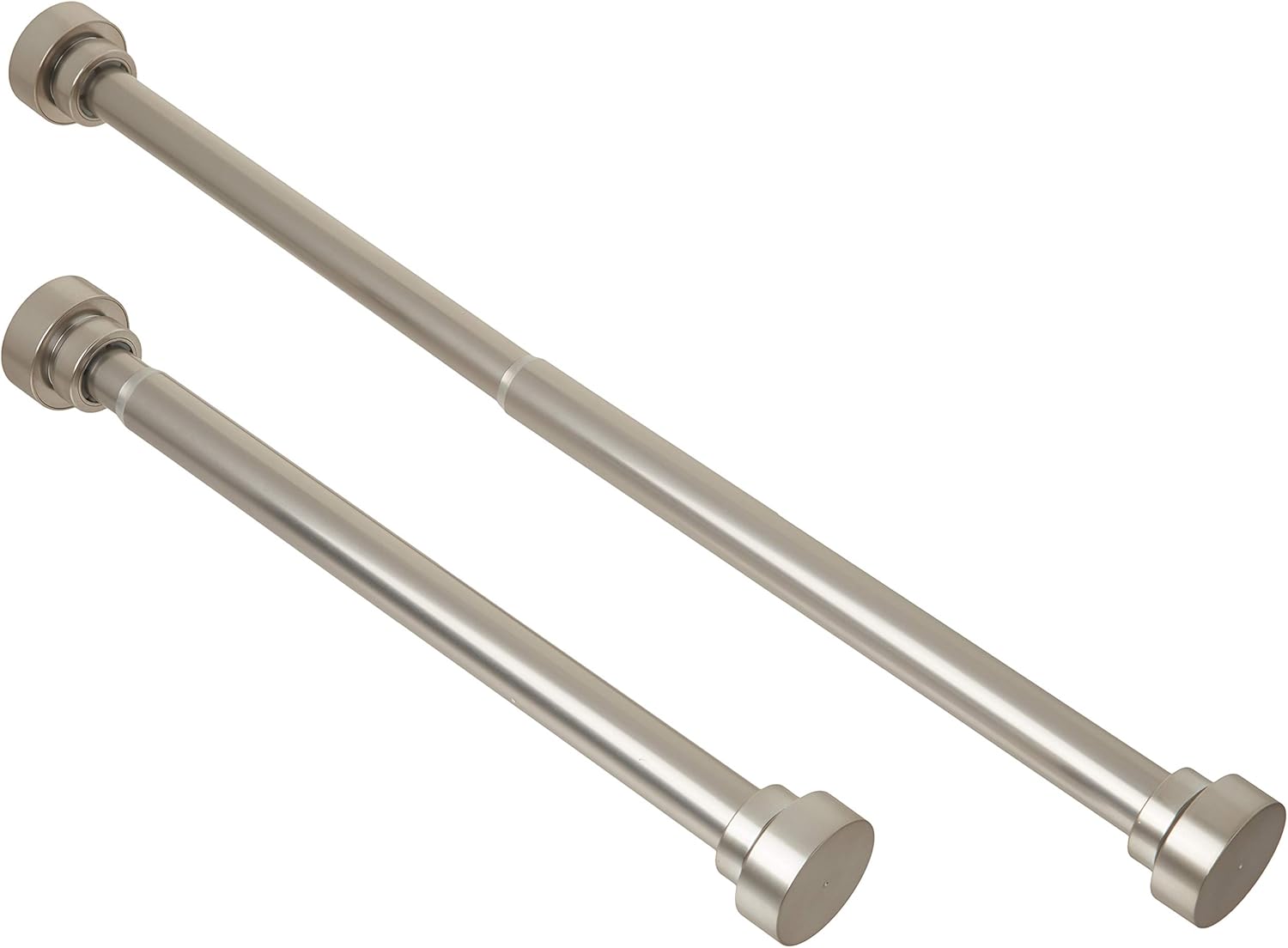 Rod Desyne 1" Side Curtain Rod, 12-20 inch (Set of 2), Satin Nickel: Home & Kitchen