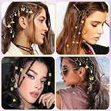 JOLCEEY 225pcs Gold Hair Jewellery Beads Cuffs Charms Rings for Braids view 5