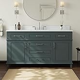 DELUXE LIVING 60 Inch Bathroom Vanity with Sink, Single Sink Bathroom Vanity with Adjustable Feets, Modern Bathroom Storage C