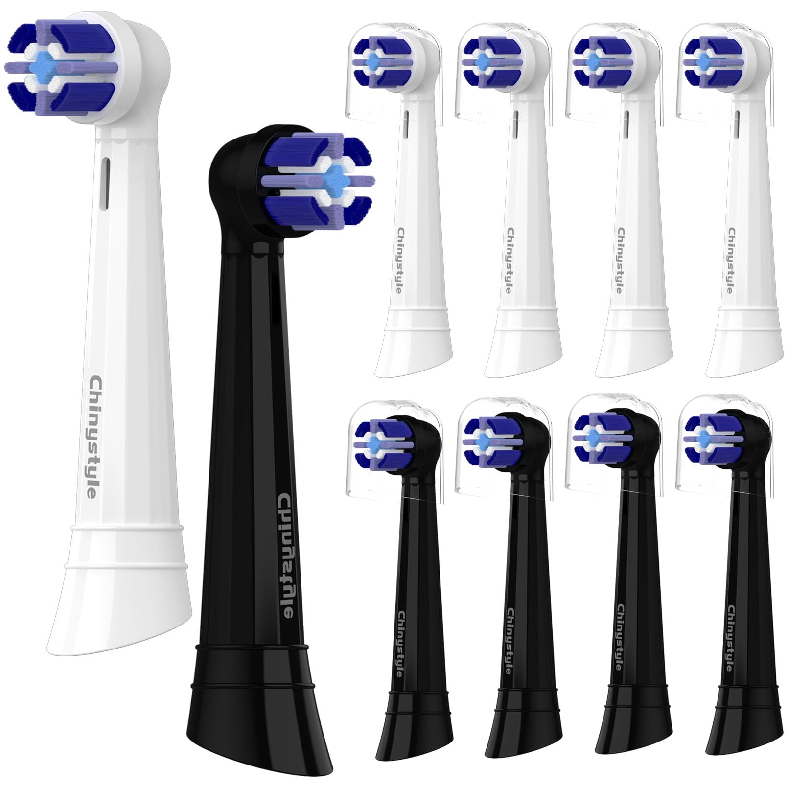 Photo 1 of 10 Pack iO Toothbrush Replacement Heads Compatible with Oral-B iO Series, Fit for iO 3/4/5/6/7/8/9/10 Electric Toothbrush, White 5-Pack + Black 5-Pack
