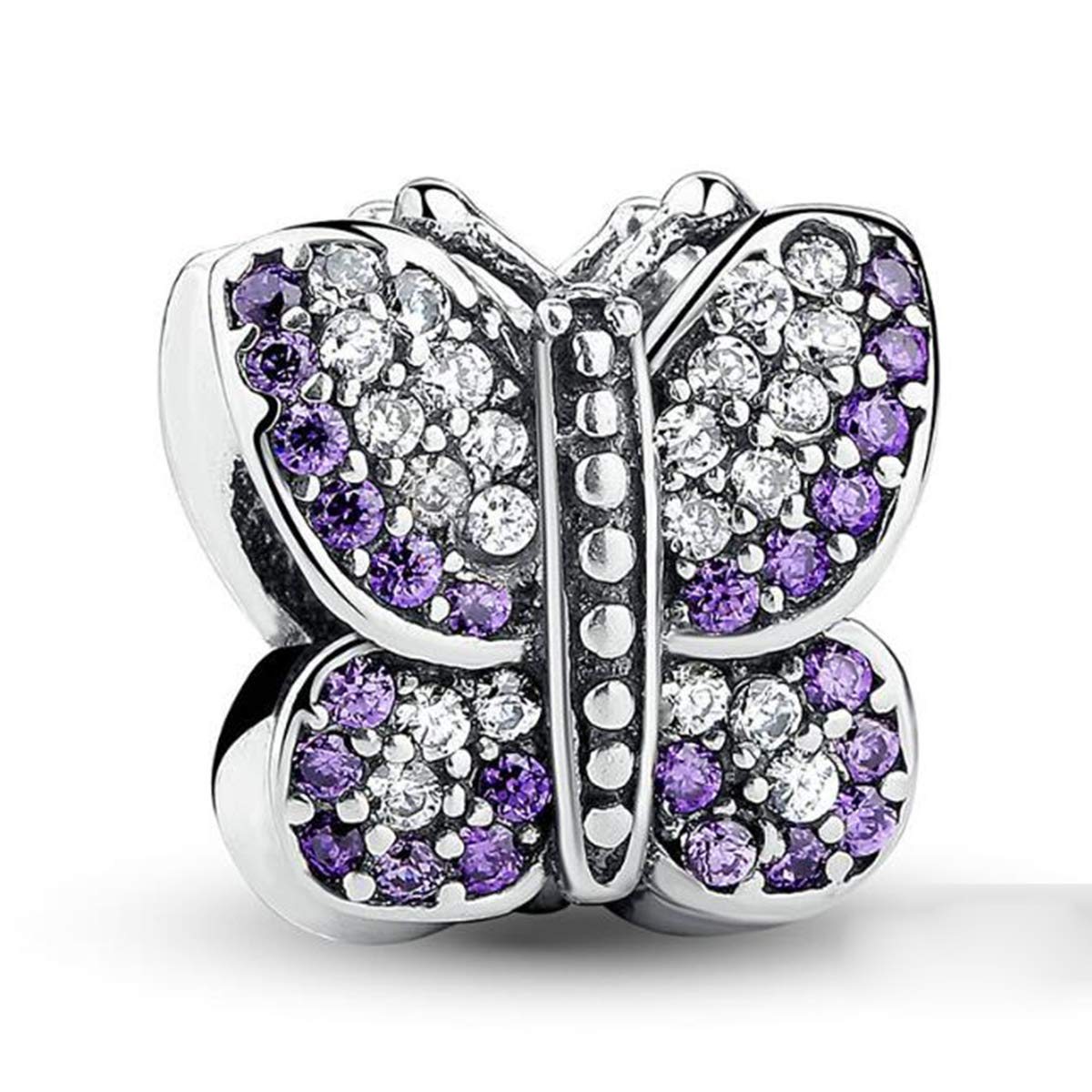 Bird Charm Sterling Silver Fashion Jewelry Animal Charm Bead for Pandora Bracelets (Butterfly Charm Bead)