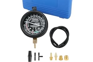 DASBET Car Vacuum and Fuel Pump Tester Gauge Kit, Fuel Pump and Vacuum Tester Gauge, Leak Carburetor Pressure Diagnostics