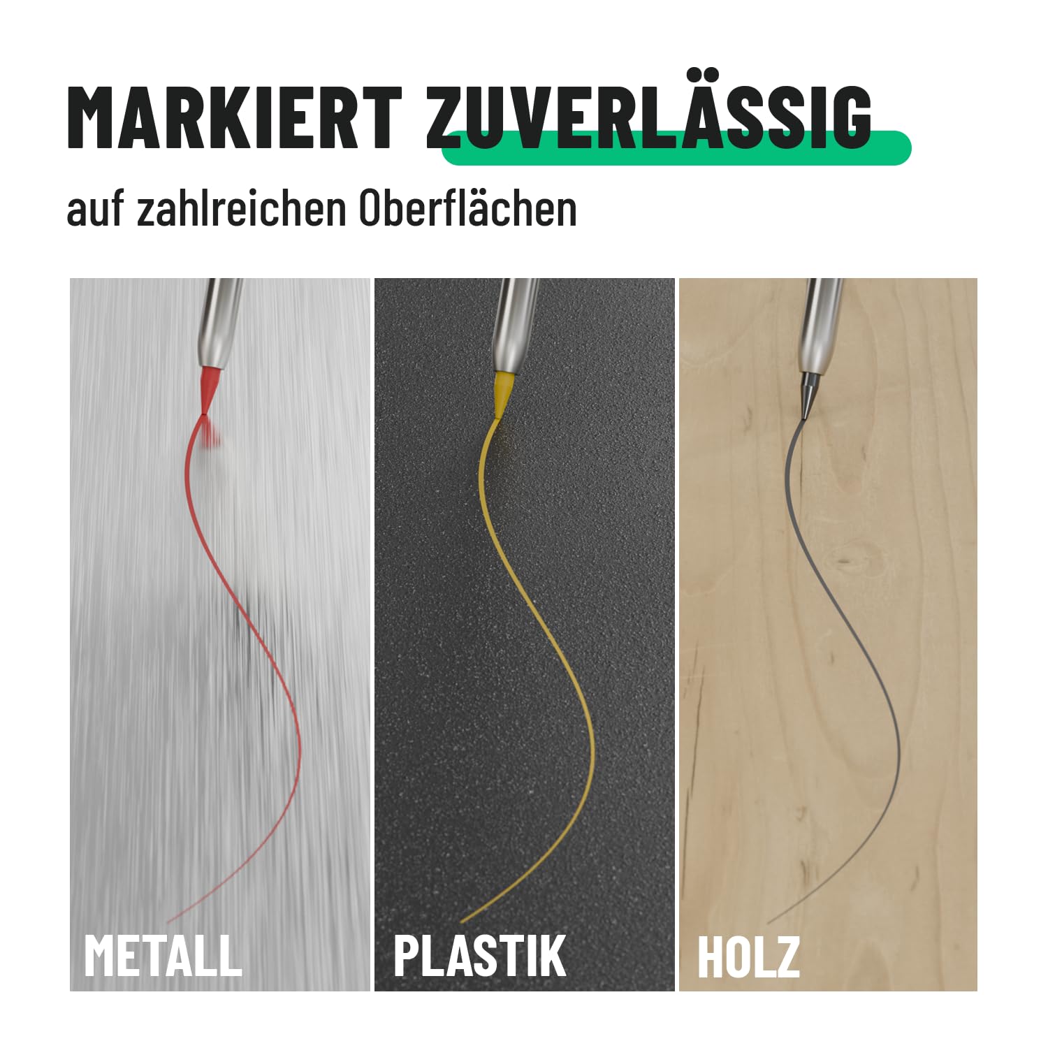 greate Tieflochmarker Bleistift inkl. 7 Mienen & Spitzer - Handwerker Baustellen Stift für Holz, Metall, Kunststoff, Fliesen und vieles mehr - Tiefenlochmarker, Markierstift, Baubleistift 4