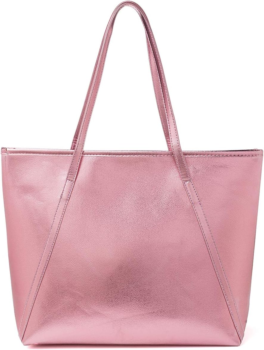 Women Tote Bag,OURBAG Ladies Leather Clutch Bag Elegant Hobo Shoulder Bag Large Capacity Top Handle Bag Purse Pink