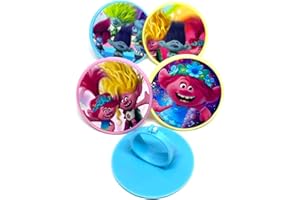 BLUE FOX BAKING Trolls Band Together Cupcake Toppers Birthday Party Supplies Rings - Package of 24
