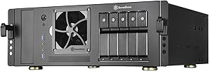 SilverStone Technology SST-CS350B ATX Rack mountable Server Case with 5 SATA/SAS 6 Gbit/s Trays and standard PSU Support