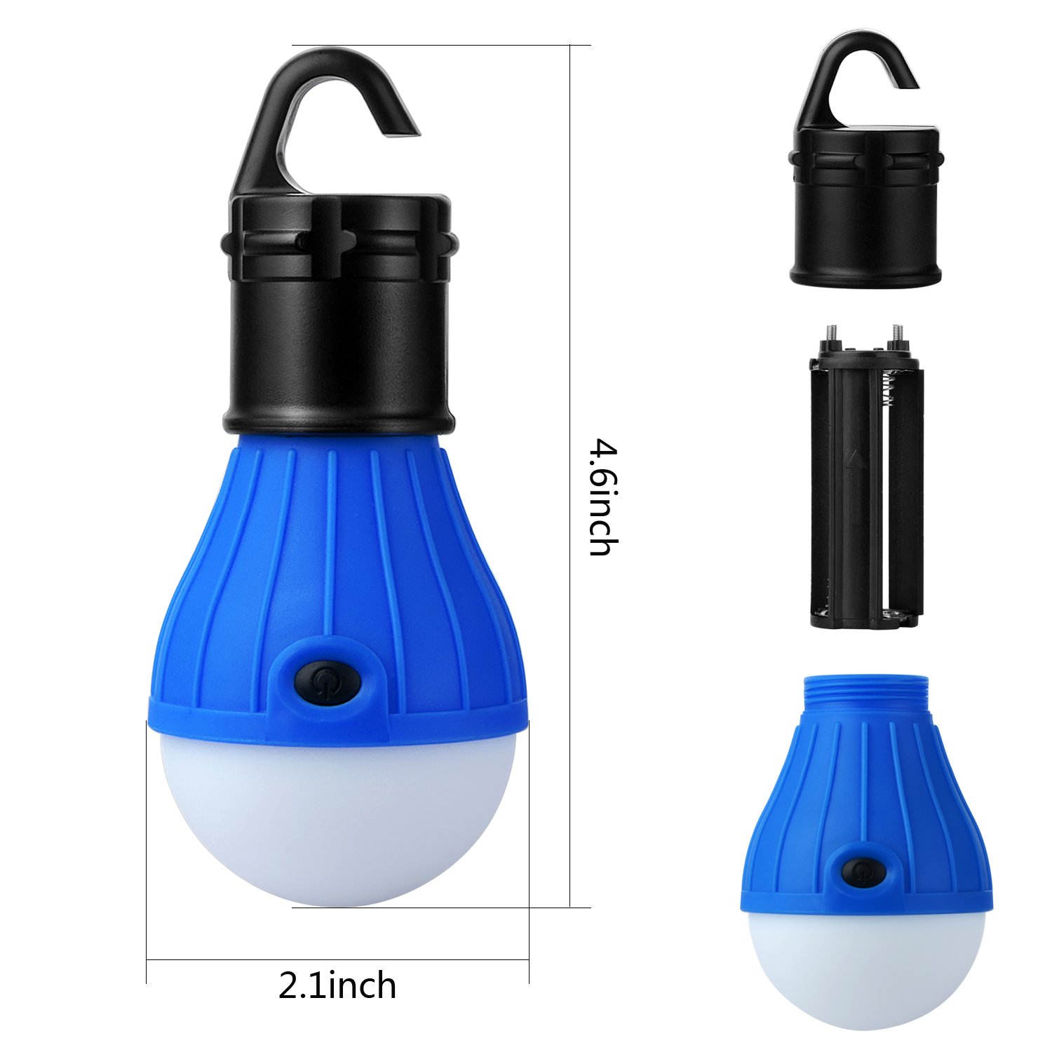 Moobom Battery Powered Tent Light buld Waterproof Portable led Camping Light Bulb Emergency Light for Outdoor Camping Hiking Climbing Fishing or Household Car Repairing,Pack of 3