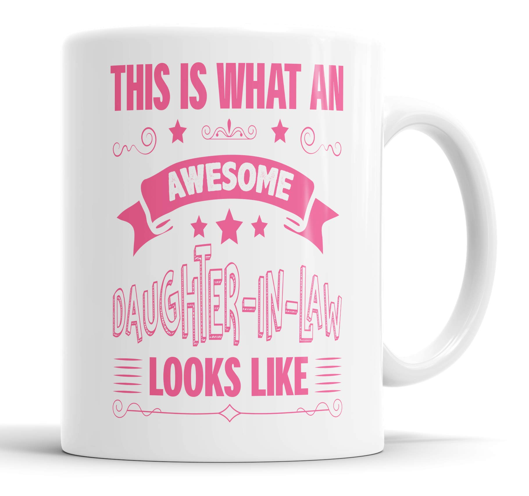 This is What an Awesome Daughter in Law Looks Like Mug Humour, Joke, Leaving Present, Friend Gift Cup Birthday Christmas, Ceramic Mugs