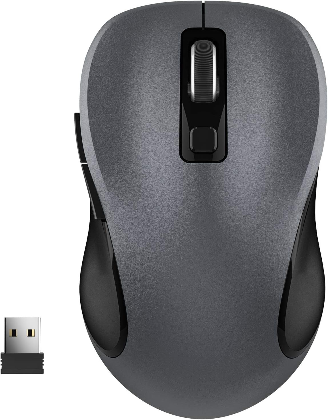 Photo 1 of WisFox 2.4G Wireless Mouse for Laptop, Ergonomic Computer Mouse with USB Receiver and Type-C Adapter, 3 Adjustable Levels DPI, 6 Button Cordless Wireless Mice (Grey, 1 Pack)
