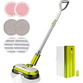 VMAI Cordless Electric Mop with Water Spray &amp; Detachable Battery | Rechargeable Floor Spin Mop &amp; Scrubber with LED Headlight, Washable Pads, Lightweight for Hardwood Tile Marble Floor Cleaning