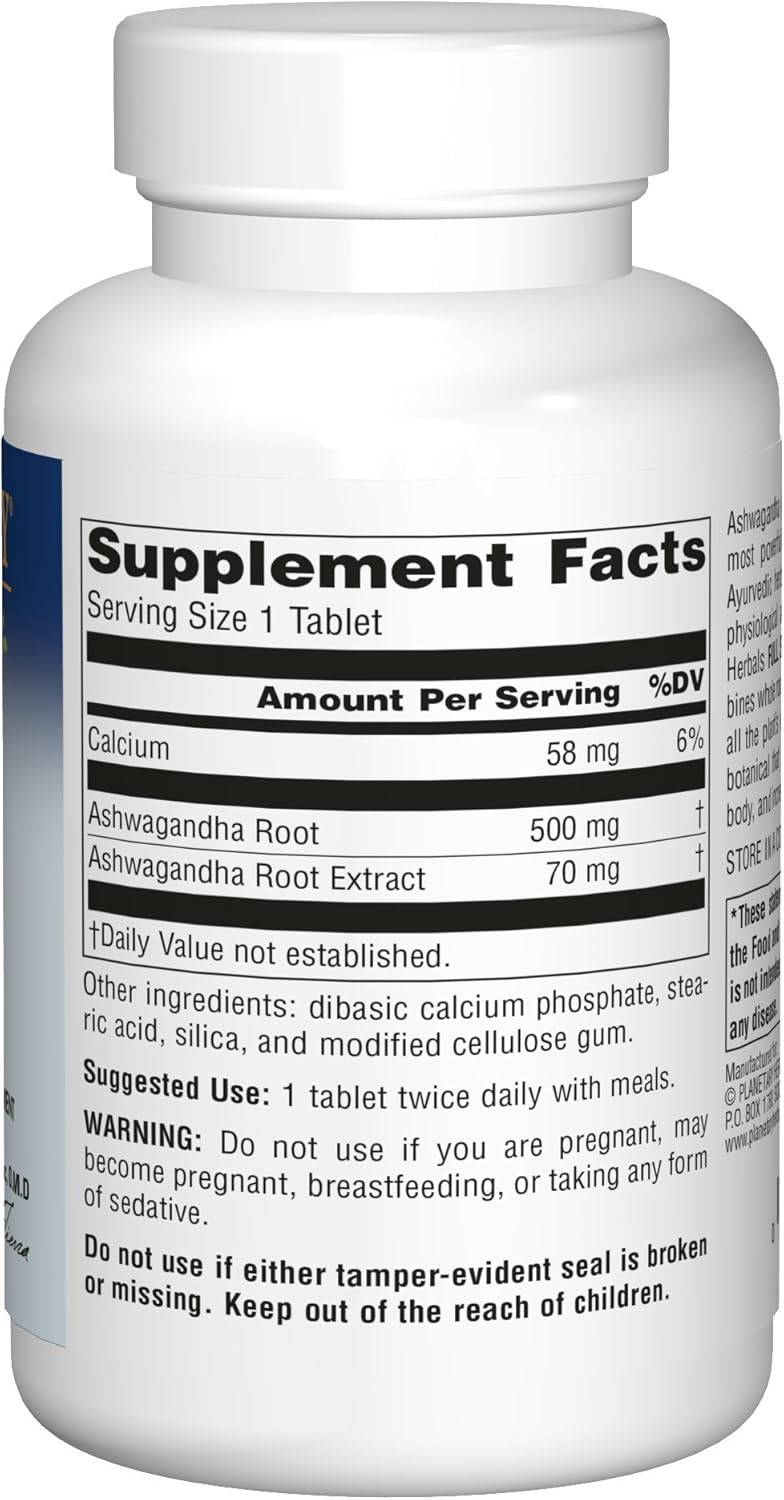 Planetary Herbals Ashwagandha Full Spectrum 570 mg, Rejuvenating Tonifier,120 Tablets: Health & Personal Care