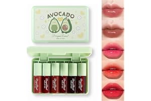 LULESI 6 Colors Lip Tint Stain Set, Multi-Use Lip & Cheek Tint Korean Makeup Mini Liquid Lipstick, Avocado Moisturizing Lip Stain Lip Gloss
