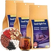 Hee Creek 90 Bags Sour Jujube Kernels Poria Cocos Tea 15.87oz/450g Good Night Herbal Tea for Sleeping with Mulberry Goji Berry Barley, Caffeine Free 酸枣仁茯苓茶 睡眠茶