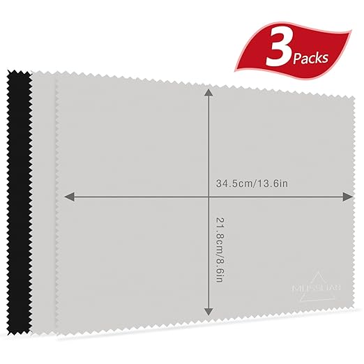 Paños Microfibra Gafas, MOSSLIAN Paños de Limpieza para Teléfonos, MacBook, Ordenador, Lentes de Cámaras, Tabletas, iPhone, iPad, Pantallas de LCD y Otras Superficies Delicadas (15 Pulgadas, 1 Negro&2 Gris)