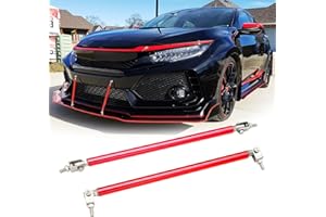 DREAMOTOR 2PCS 8"-11" Adjustable Front Bumper Lip Splitter Diffuser Strut Rod Universal Bumper Lip Support Rods Compatible with Most Car Vehicles (Red)