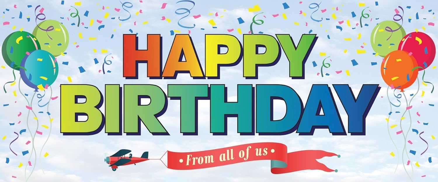 Step And Repeat La Giant Happy Birthday Banner Heavy Duty For