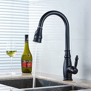 Gimili Grifo Cocina Negro Extraible Mezclador para Lavabo: Amazon.es