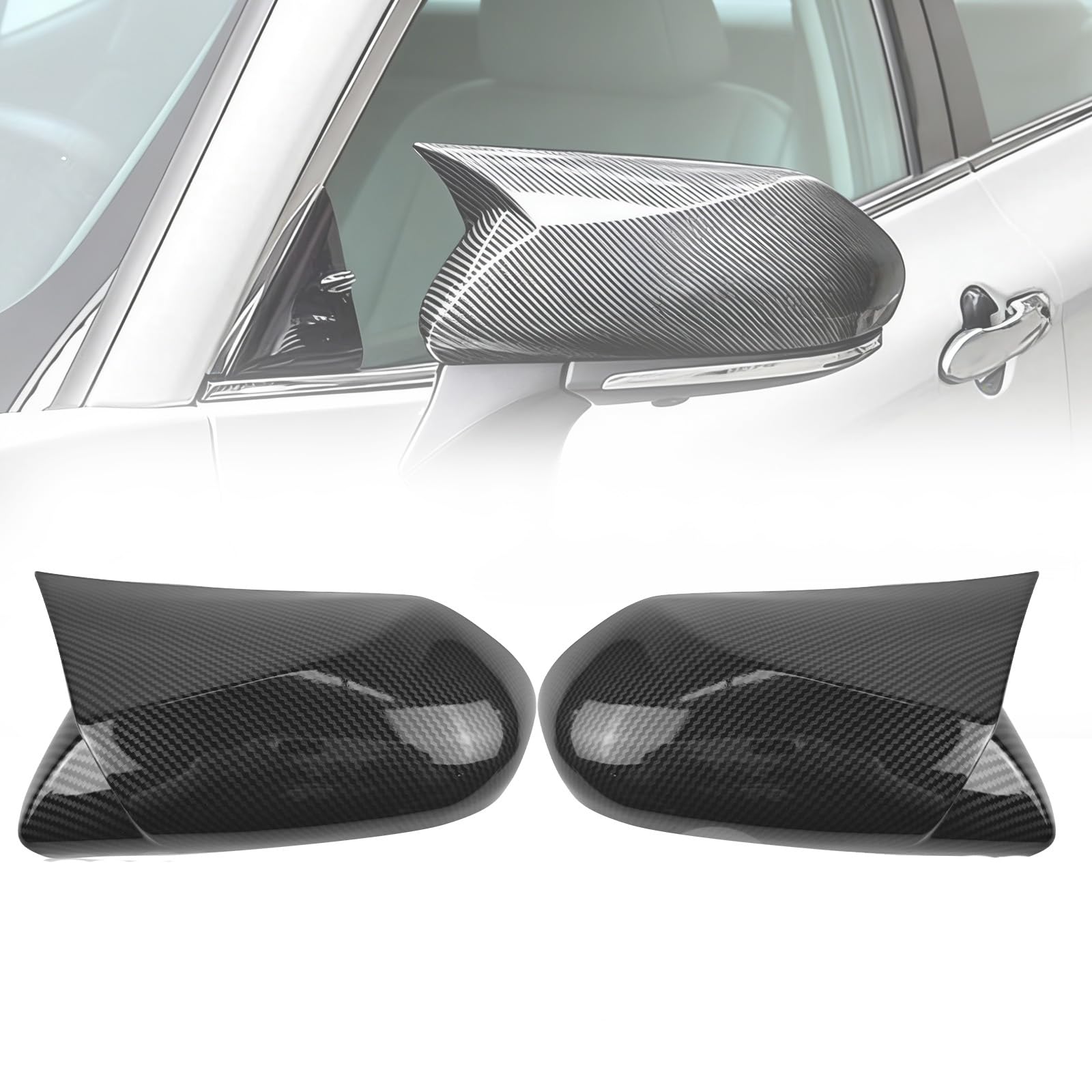 Photo 1 of Door Side Mirror Cover for Toyota Camry 2018-2025 Outer Cover of Horn Side Rearview Mirror Cover Accessories Decoration Cover Trims ABS Plastic 2PCS (Carbon Fibre)