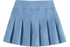 Neutocd Toddler Girls Skirts Skorts Pleated School Uniform Skirts with Elastic Waistband Built in Shorts