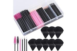 SHYNEK 248 Pcs Disposable Makeup Applicators with Triangle Puffs, Mascara wands, Lip/Eyeliner Brushes Disposable Makeup Applicator Kit for Makeup Artist Supplies
