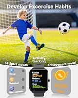 Kids Fitness Tracker Watch Pedometer Heart Rate 5ATM Waterproof Games view 2