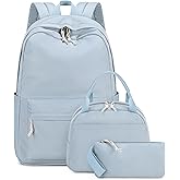 Bluboon Teens Backpack Set Girls School Backpack Lunch Box Pencil Bags Student Bookbags 3 in 1
