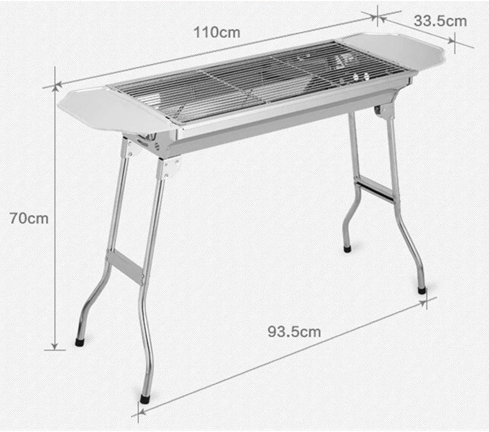 review ZJJ& BBQ Barbecue Grill Charcoal Barbecue Picnic Barbecue Portable Barbecue Tool Stainless Steel Foldable Outdoor Barbecue Accessories