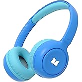 Monster Cute SK100 Kids Bluetooth Headphones, 85/94dB Safe Volume Limited, 60 Hours Playtime, Bluetooth 6.0, On-Ear Toddler Headsets with Built-in Mic, Lightweight Wireless Headphones for Kids, Blue
