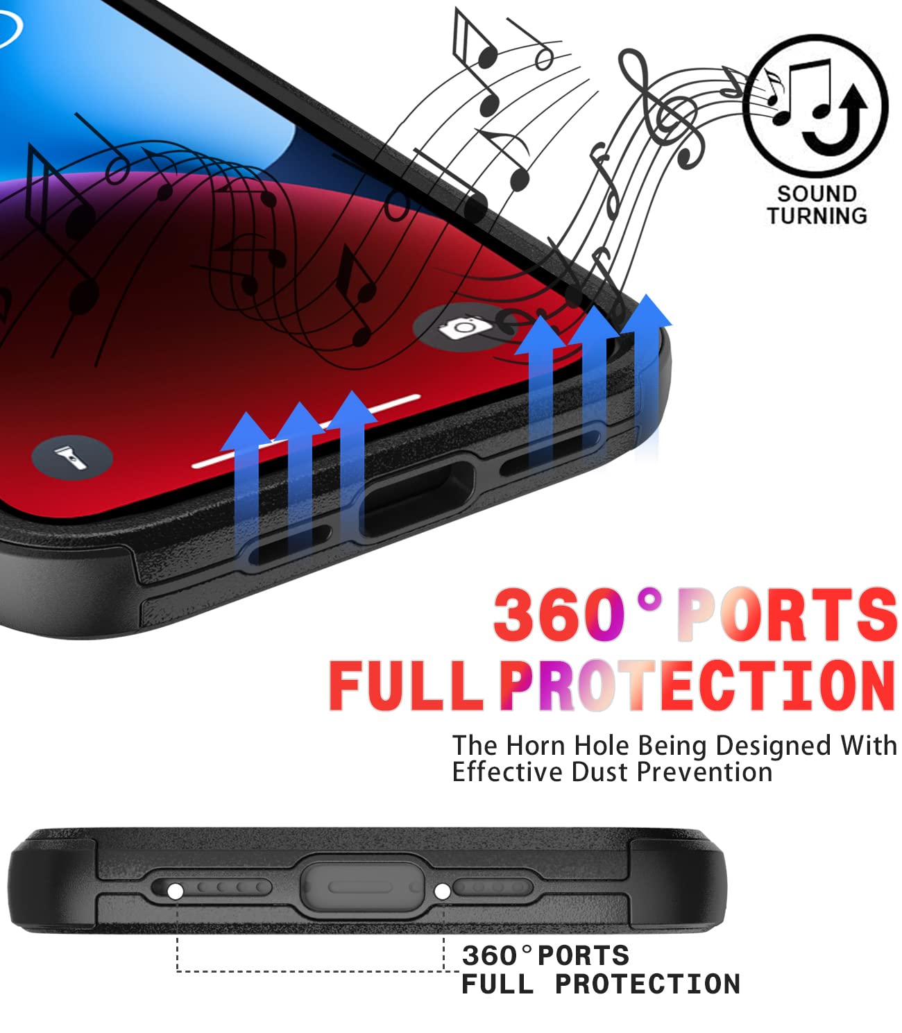 Diverbox for iPhone 14 Case [Shockproof] [Dropproof] [Tempered Glass Screen + Camera Lens Protector] Heavy Duty Protection Phone Case Cover for iPhone 14 6.1inch