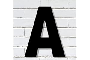 HOMUS 8 Inch Large House Numbers, Black Modern Home Address Signage for Outside, Wide Style & Never Rust, Letter A