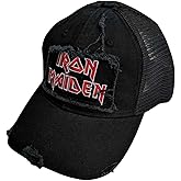 Rock Off officially licensed products Men's Iron Maiden Scuffed Logo Trucker Cap Black