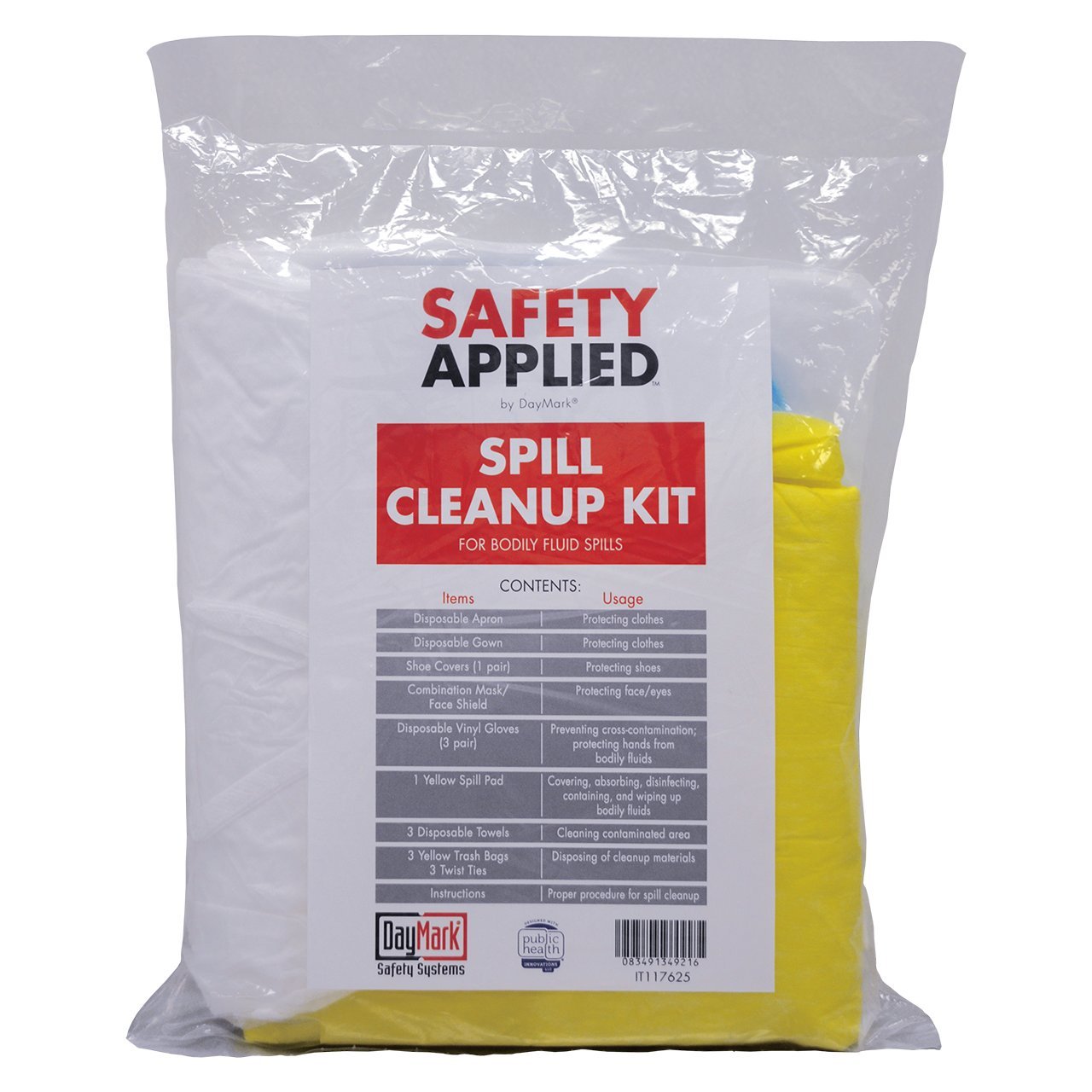 DayMark IT117625 SafetyApplied Bodily Fluid Spill Kit Refill Pack (1 Refill)