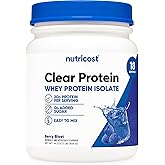Nutricost Clear Whey Protein Isolate Powder (Berry Blast) 1 LB - 20g of Protein, 0g Added Sugar, GMO-Free, Gluten-Free