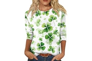 WujiJia Women Tops Trendy, Summer Women 3/4 Length Sleeve Tee Blouse Casual Soft Print Shirt Ligthweight