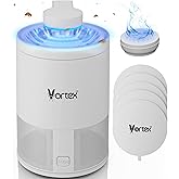 Vortex Indoor Insect Trap - Catcher & Killer for Fruit Flies, Gnat, Mosquito, Moth - UV Light Non Zapper Suction Glue Board - Bug Light Fruit Fly Trap (White)