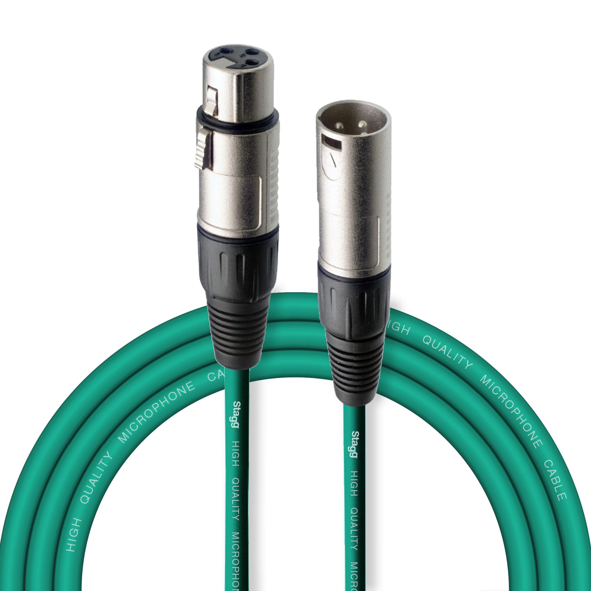 Stagg SMC3 CGR 3 m XLR to XLR Microphone Cable, Green
