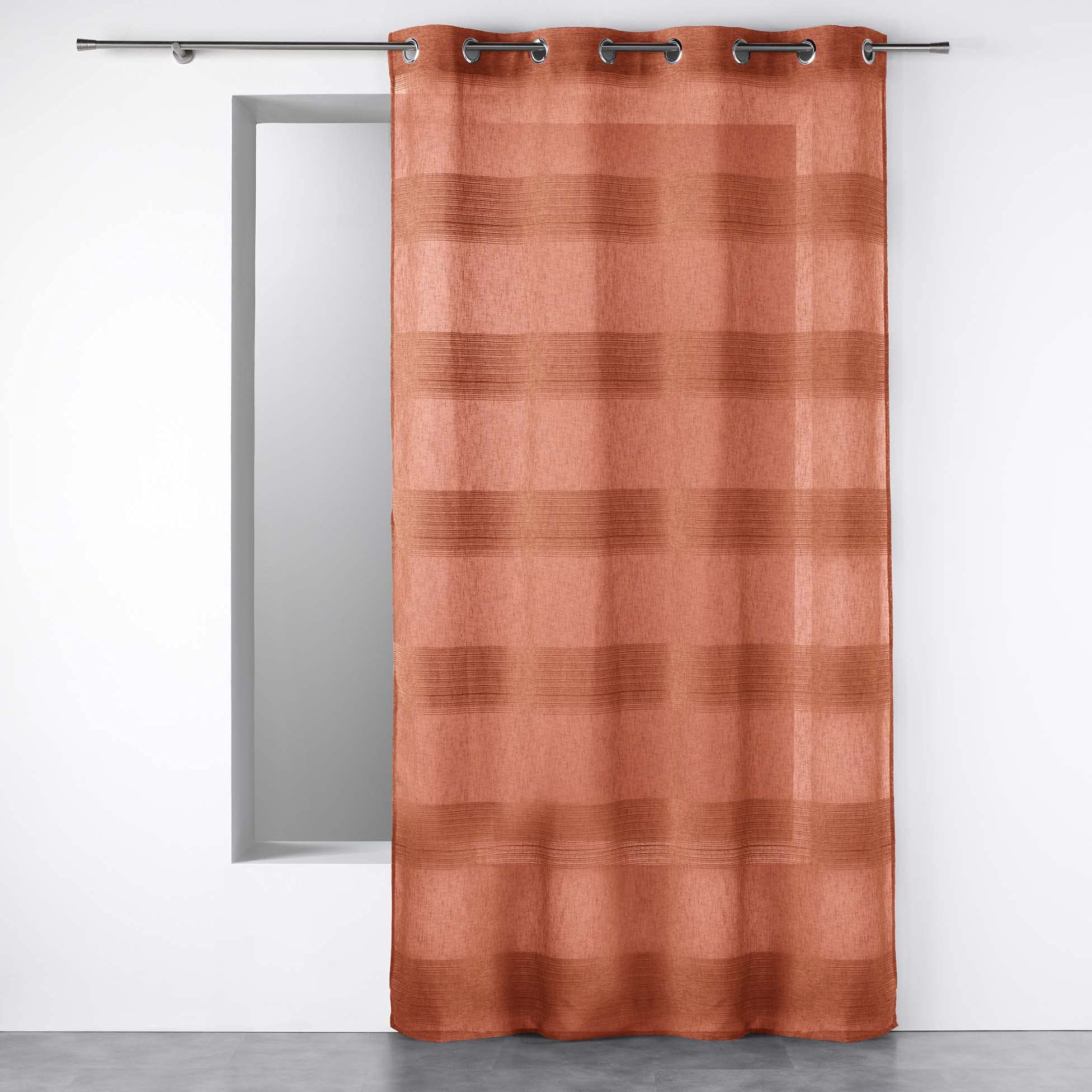 Douceur d'Interieur 140 x 280 cm Eyelet Curtains, Orange