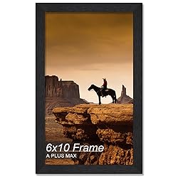 A PLUS MAX 6x10 Picture Frame, Black Engineered