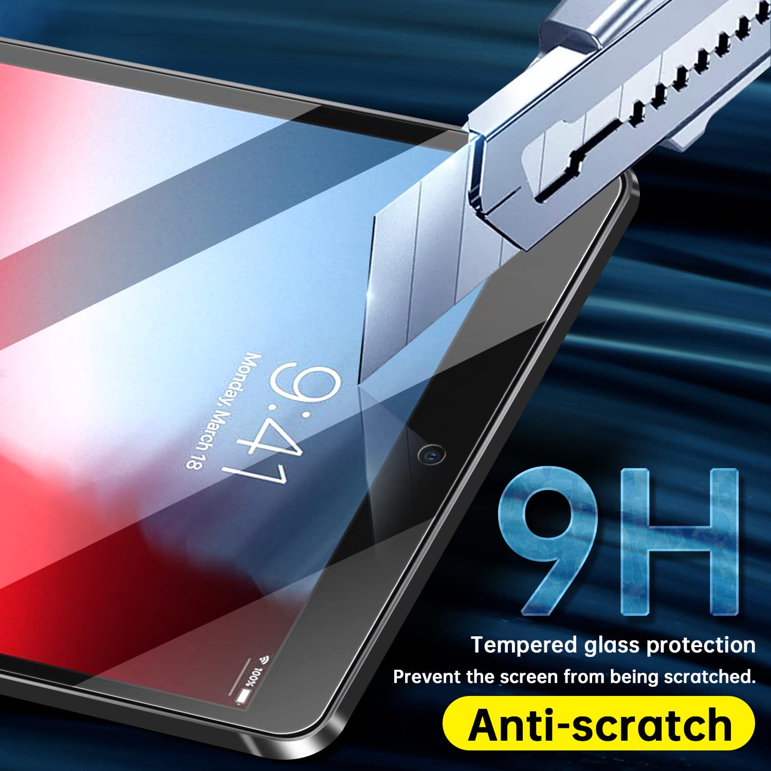 avakot 2 Pack Screen Protector for iPad Pro 10.5 | Scratch Resistant Transparency Tempered Glass Film Compatible with iPad Air 3 | Sensitive Hardness Screen Protector for iPad Air3/iPad Pro 10.5