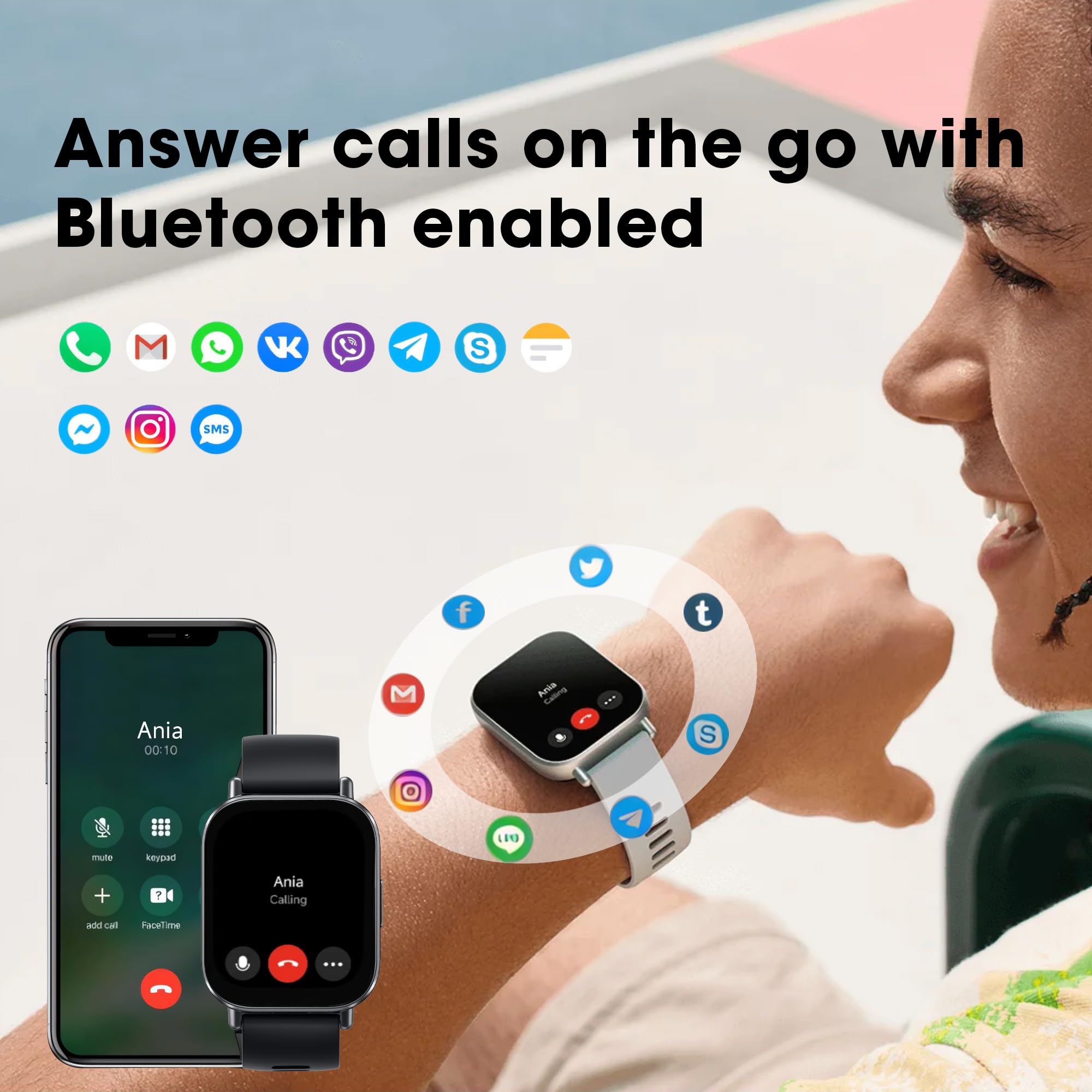 XIAOMI Redmi 5 Active Smart Watch, Step Counter Sport Watch for Women Men with 2