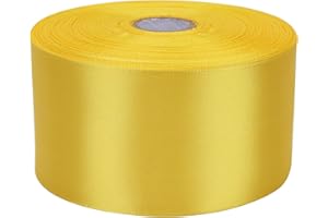 Baocuan 2 inch x 50 Yards Yellow Single Face Satin Ribbon Solid Fabric Ribbon for Gift Wrapping Floral Bouquets Wedding Birthday Party Decoration Hair Floral Craft Sewing