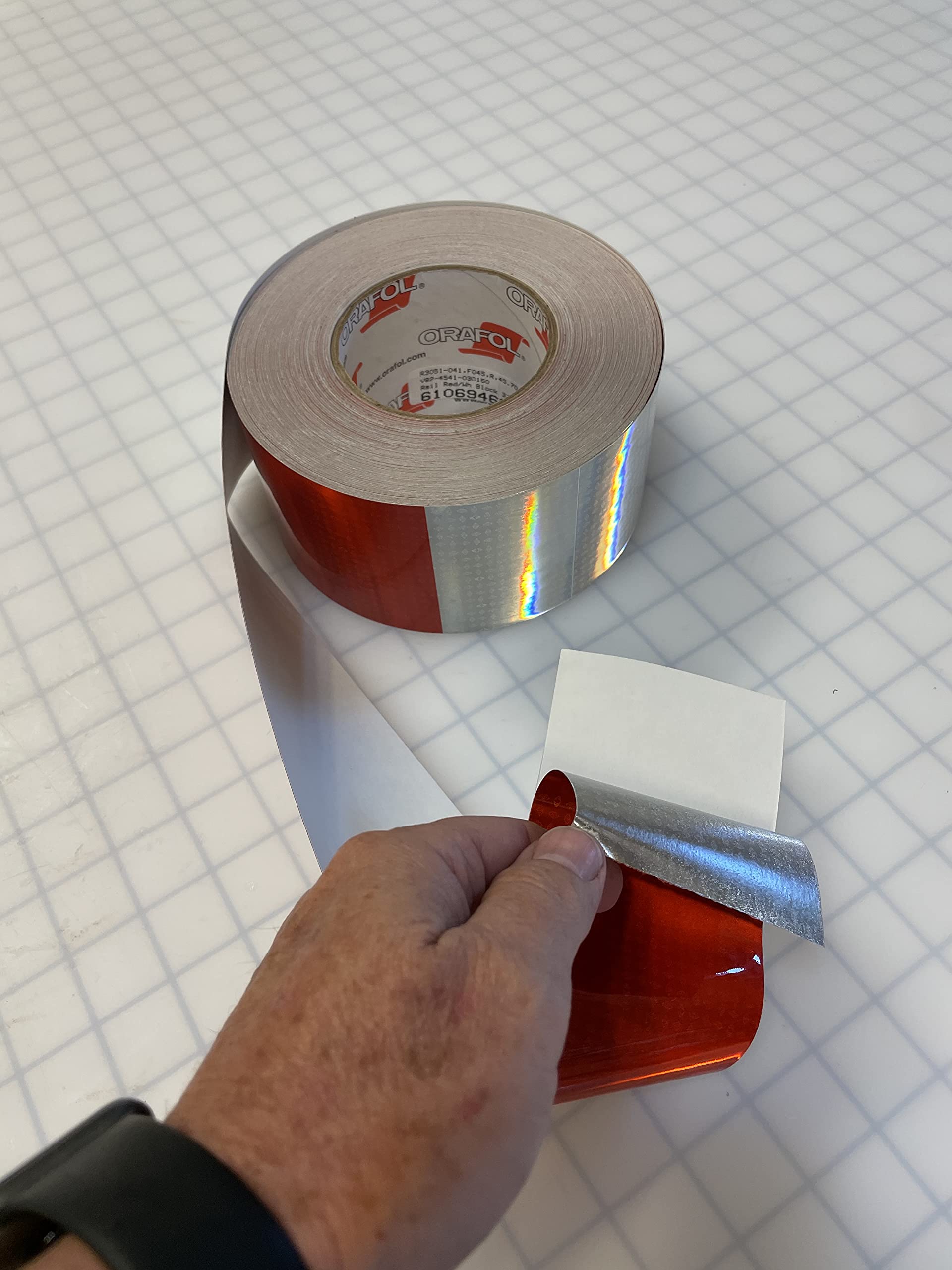 Oralite Gate Arm Microprismatic Retroreflective Conspicuity Tape: 2 in. x 50 ft. (Alternating 16 in. Red 16 in. White)
