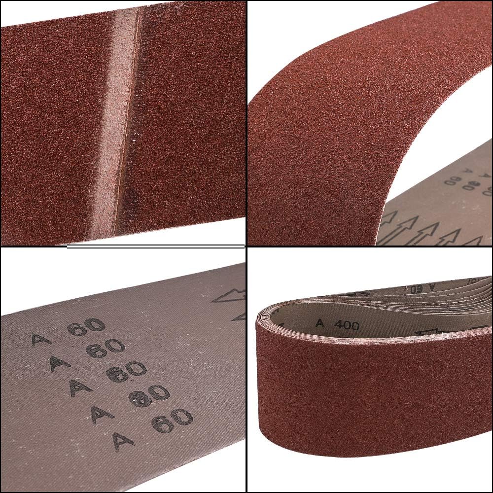 Coceca, 12pcs 4x36 Inches (100x915mm) Sanding Belts (2 Each of 60 80 120 180 240 400 Grits) for Belt Sander - - 