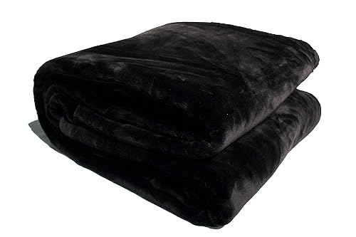 Black Blanket Queen Size Korean Mink Thick Soft Plush Blankets