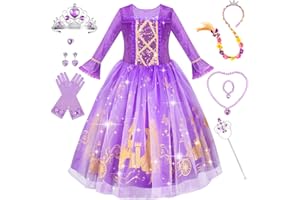 Meland Princess Dress Up Clothes for Girls, Princess Costume for Toddler Girls, Halloween Costume for Kids Age 3-10 Years Old
