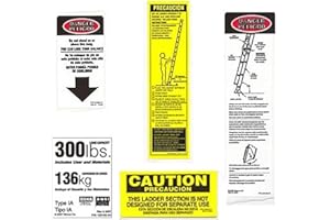 Werner 300 LB Fiberglass Extension Ladder Label Kits (Pack of 6)