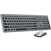 SABLUTE Bluetooth Keyboard and Mouse for Mac, Multi-Device, 7-Color Backlit | Mac Compatible, Bluetooth, Rechargeable, Full-Size Keyboard Combo, Tilt Legs, Quiet Scissor-Switch Keys, KMA1 Pro, Space Gray